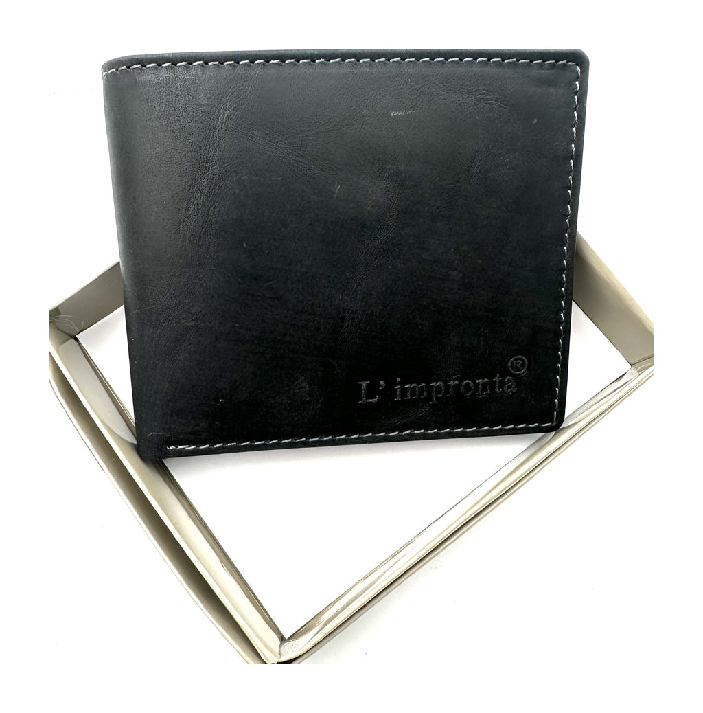 HE107 Black Distressed Bifold Wallet