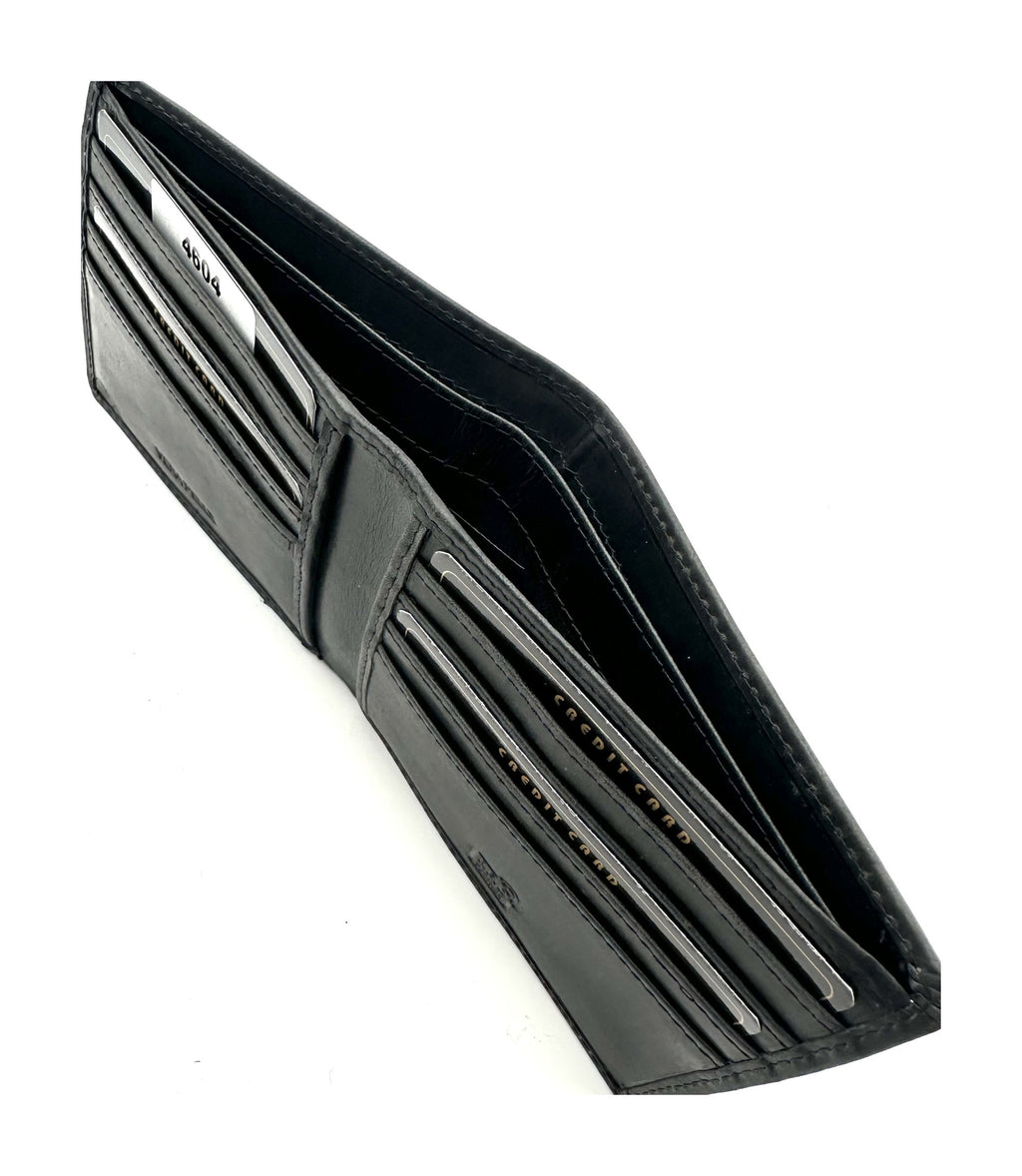 HE107 Black Distressed Bifold Wallet