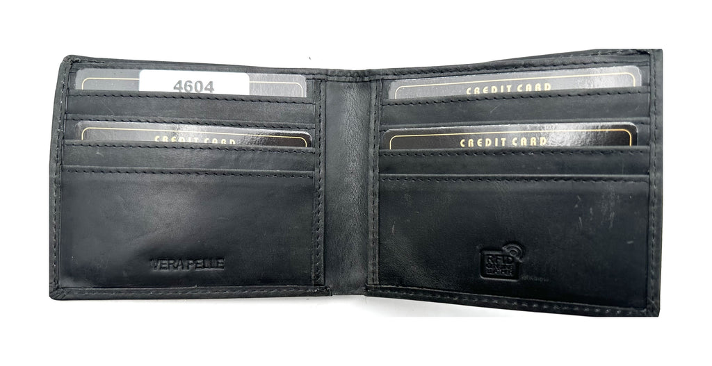 HE107 Black Distressed Bifold Wallet
