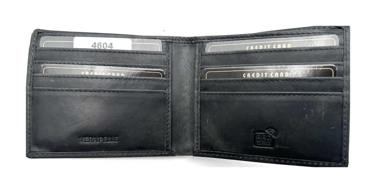 HE107 Black Distressed Bifold Wallet