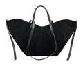 HE1070 Black Slouchy Suede Tote Bag