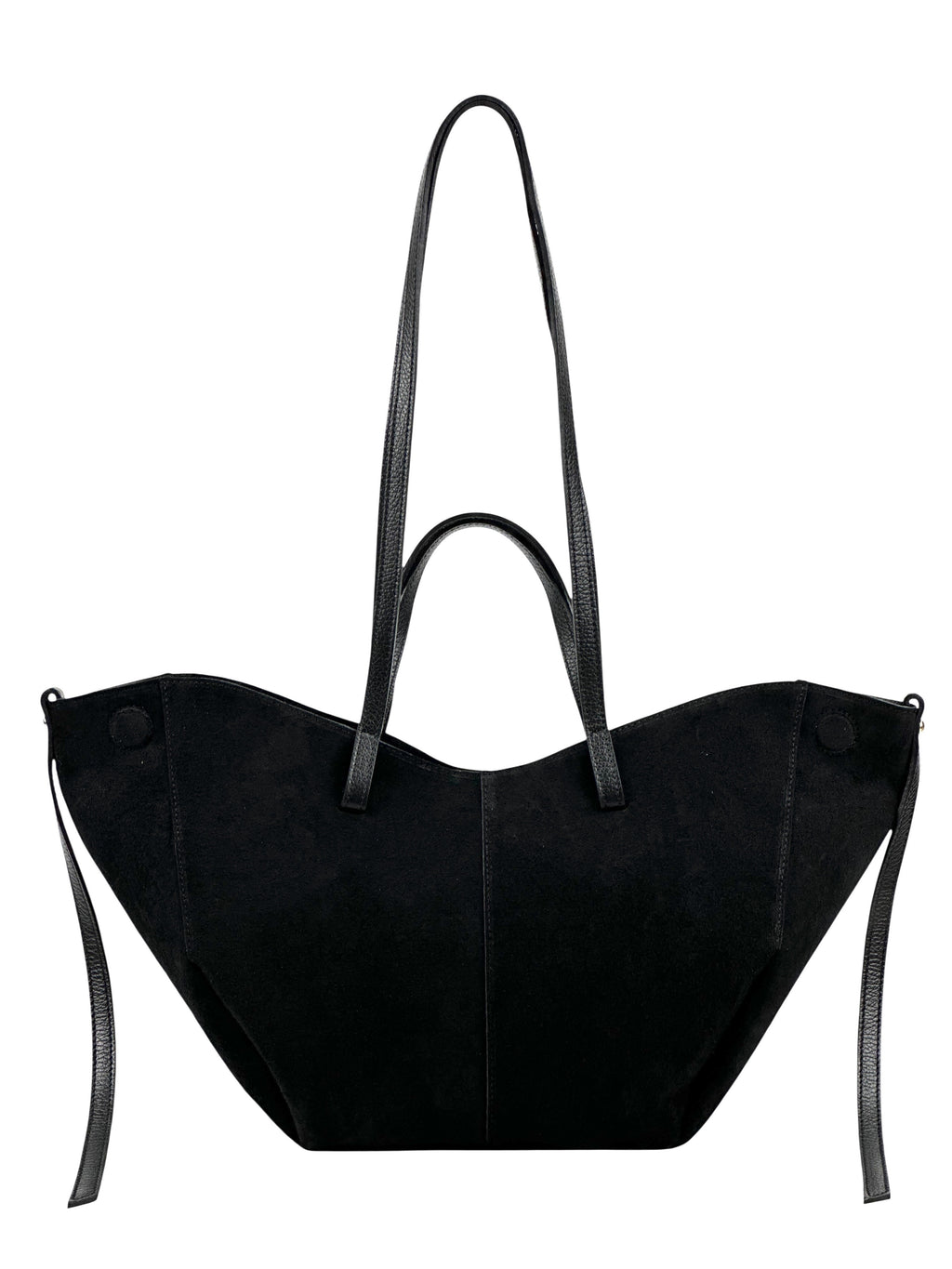 HE1070 Black Slouchy Suede Tote Bag