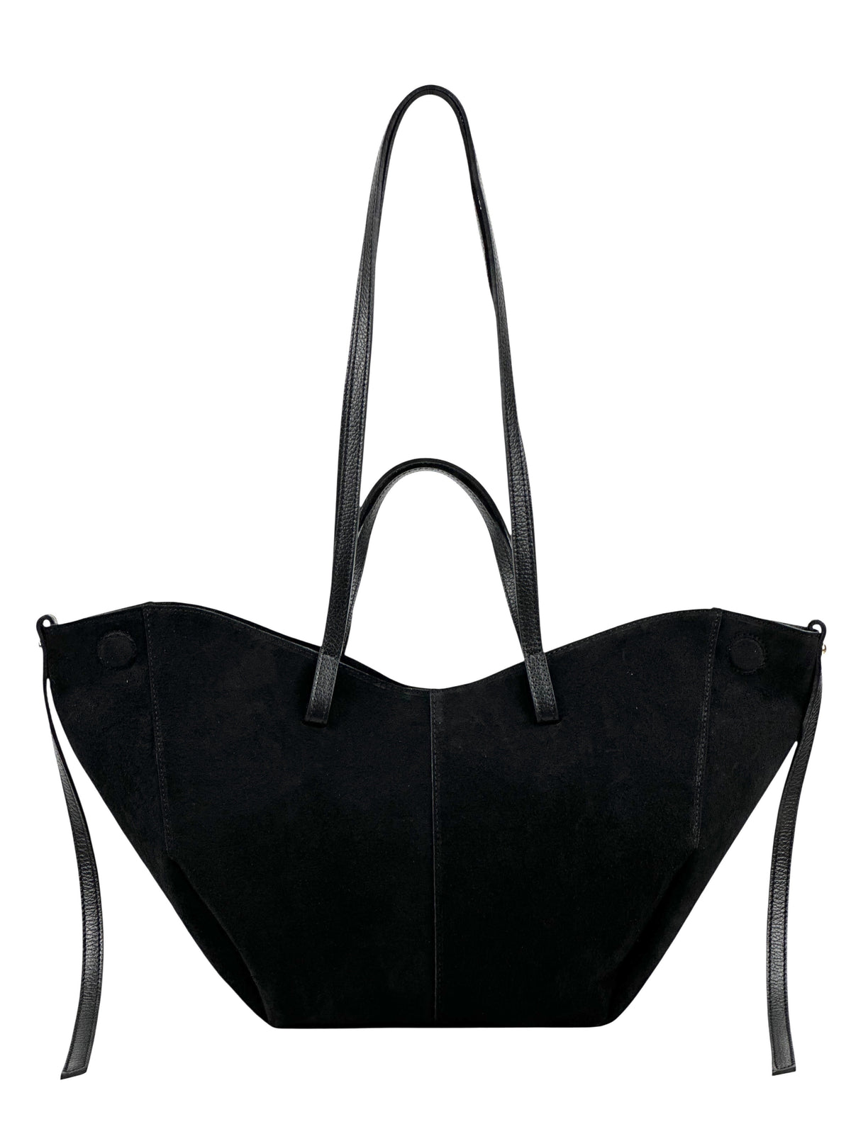 HE1070 Black Slouchy Suede Tote Bag