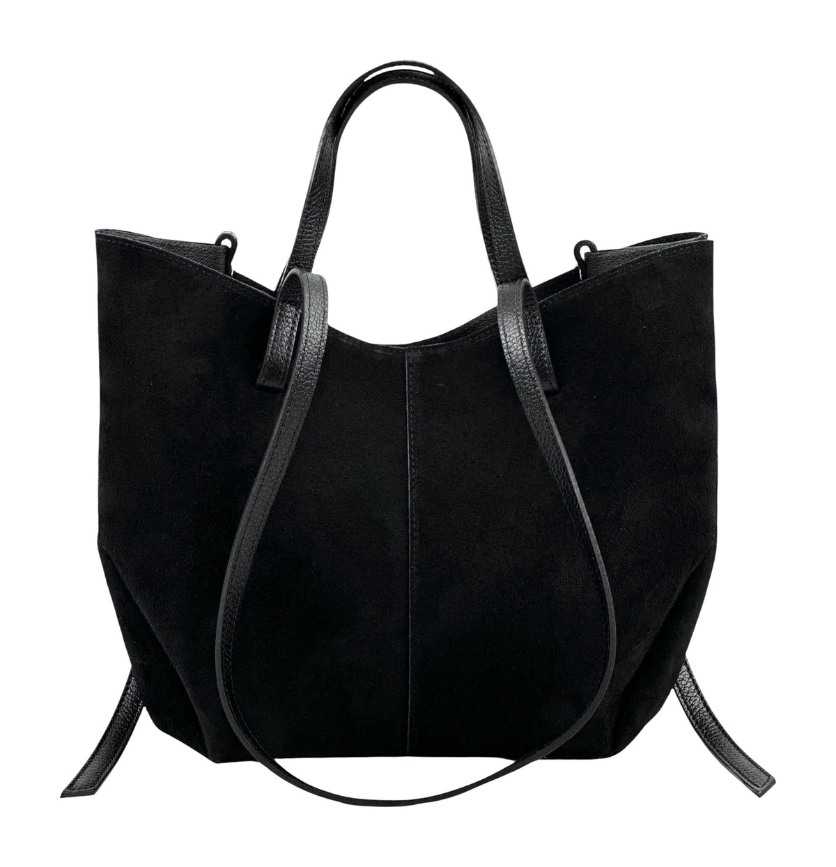 HE1070 Black Slouchy Suede Tote Bag