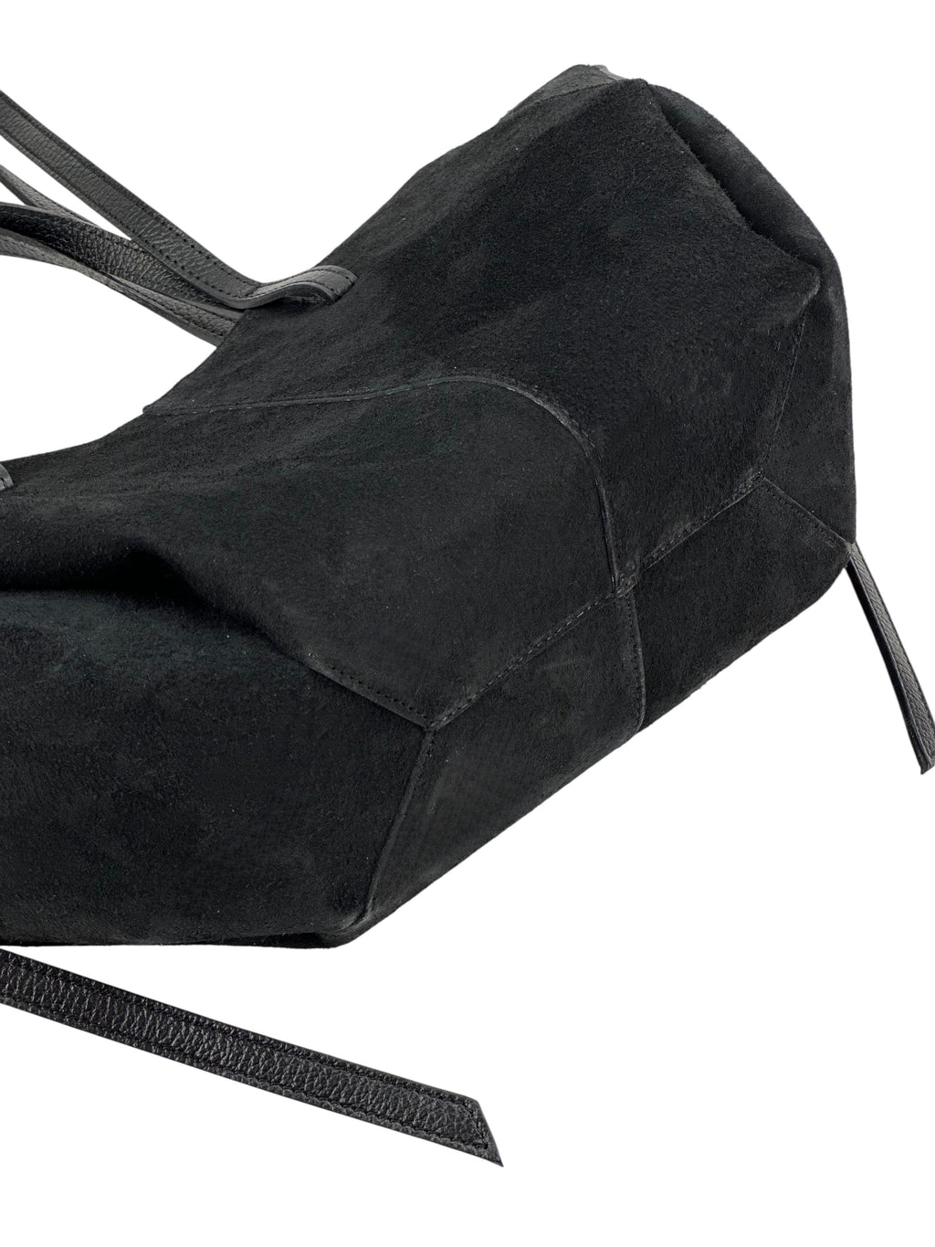 HE1070 Black Slouchy Suede Tote Bag