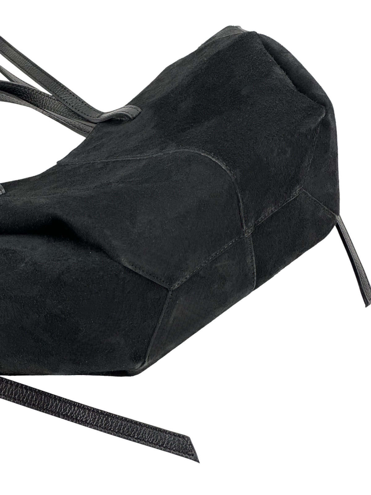HE1070 Black Slouchy Suede Tote Bag