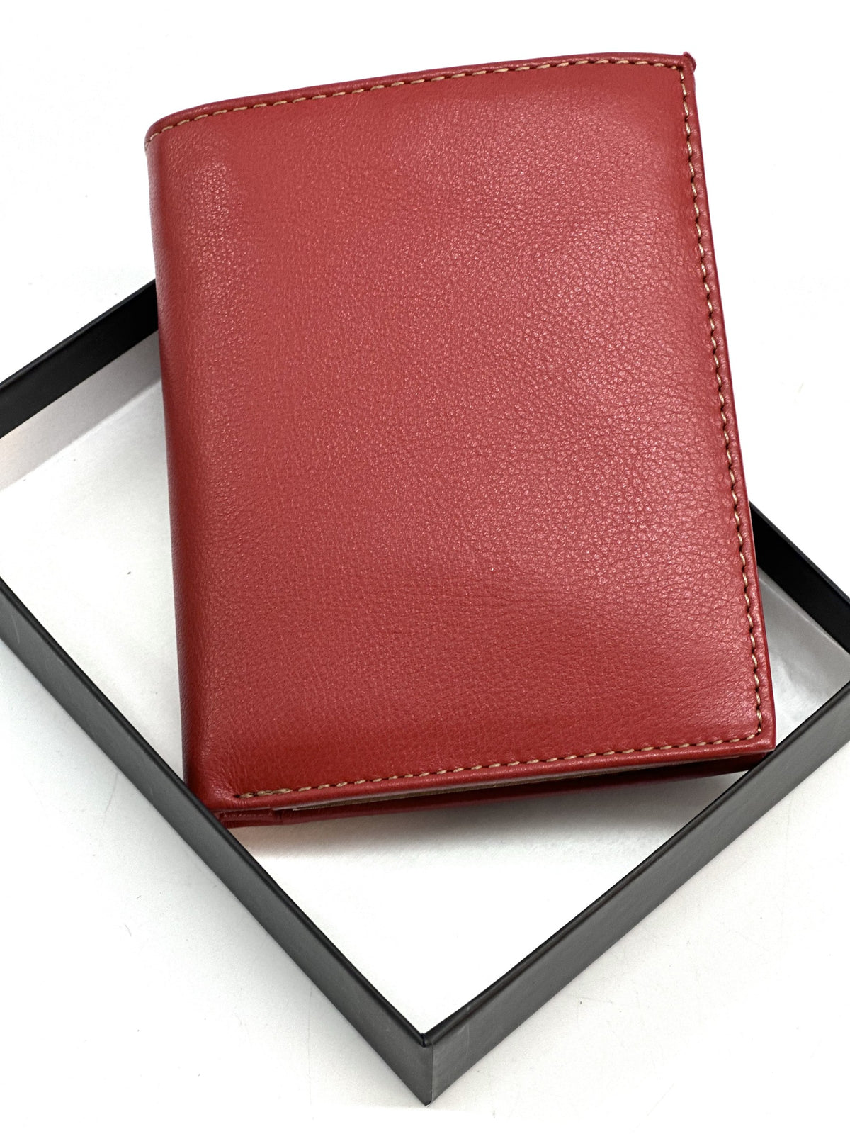 HE108 Red Vertical Bifold Wallet
