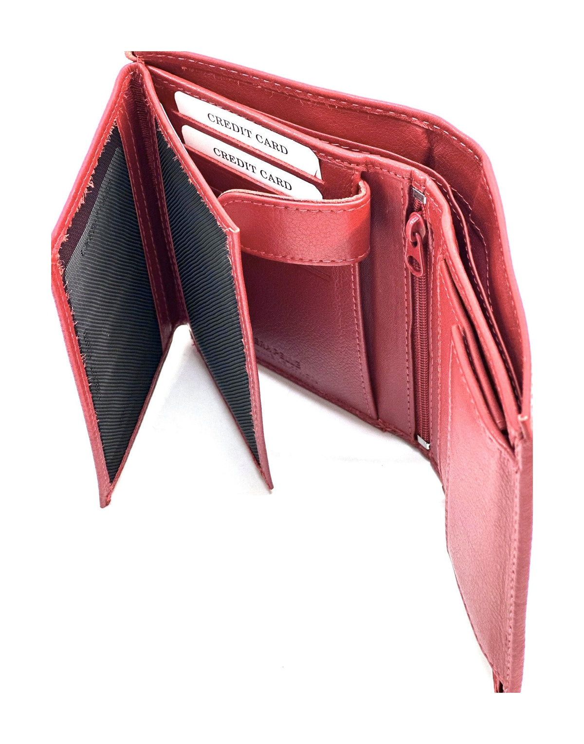 HE108 Red Vertical Bifold Wallet