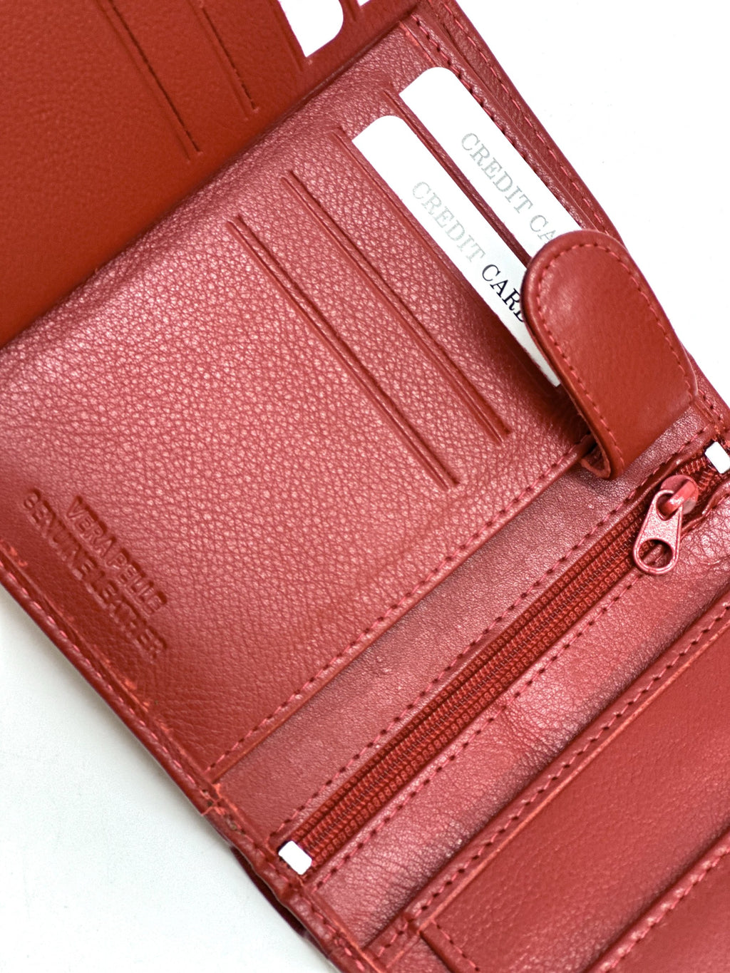 HE108 Red Vertical Bifold Wallet