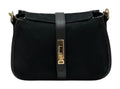 HE1089 Black Suede Shoulder Bag