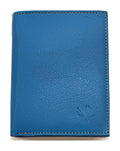 HE109 Azure Blue Vertical Bifold Wallet