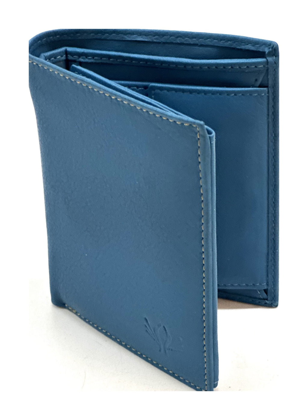 HE109 Azure Blue Vertical Bifold Wallet