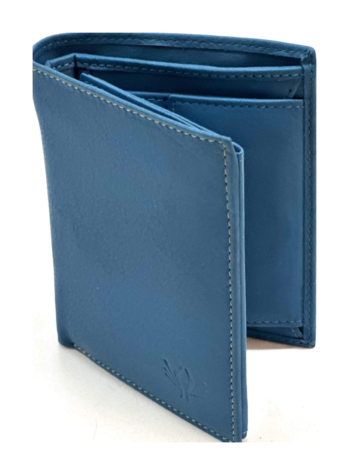 HE109 Azure Blue Vertical Bifold Wallet