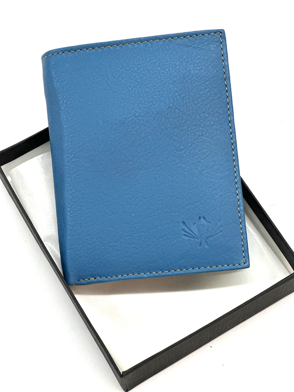 HE109 Azure Blue Vertical Bifold Wallet