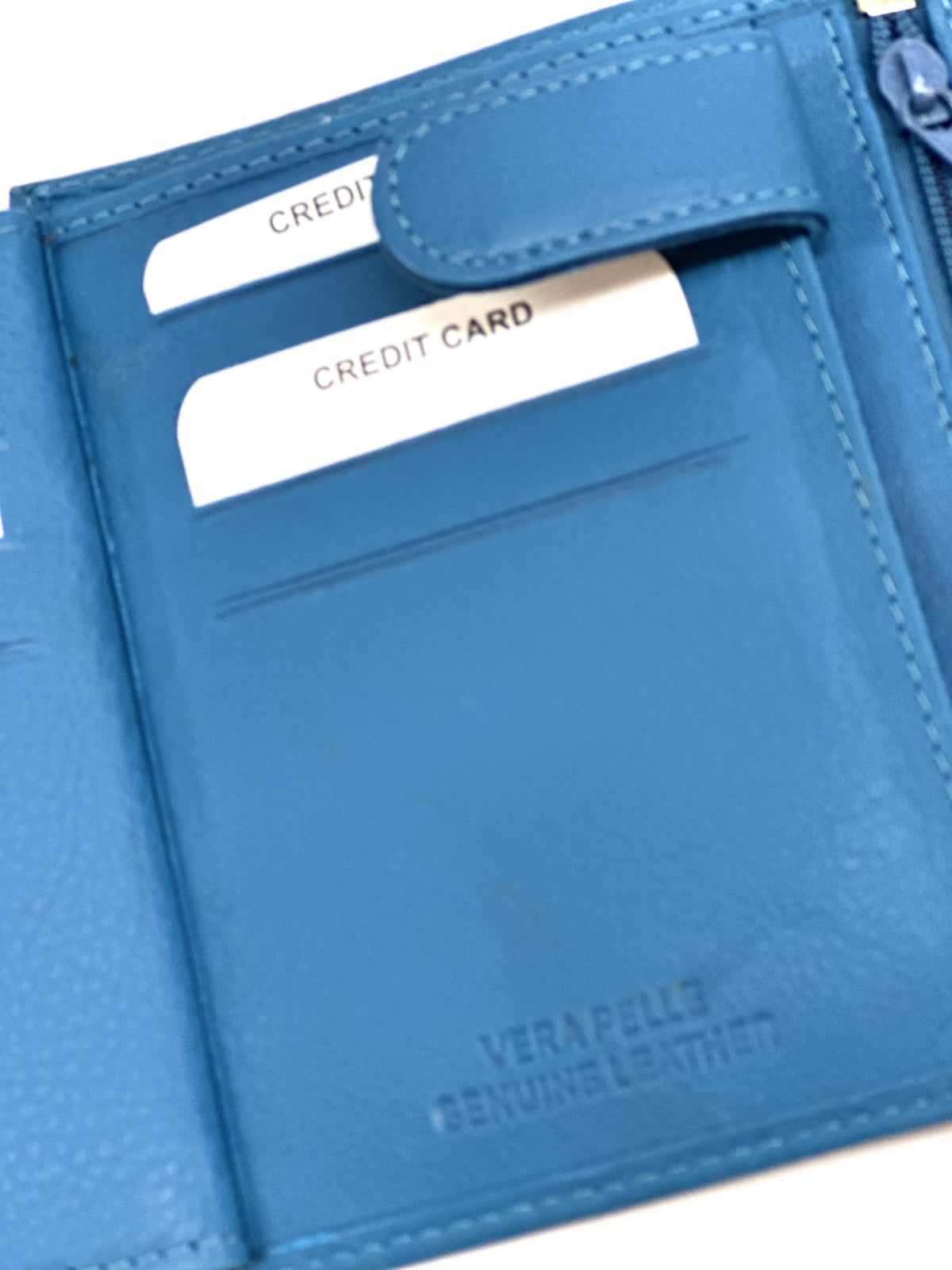 HE109 Azure Blue Vertical Bifold Wallet