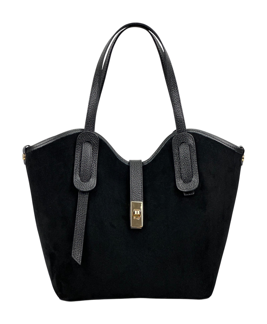 HE1094 Black Suede Tote Bag