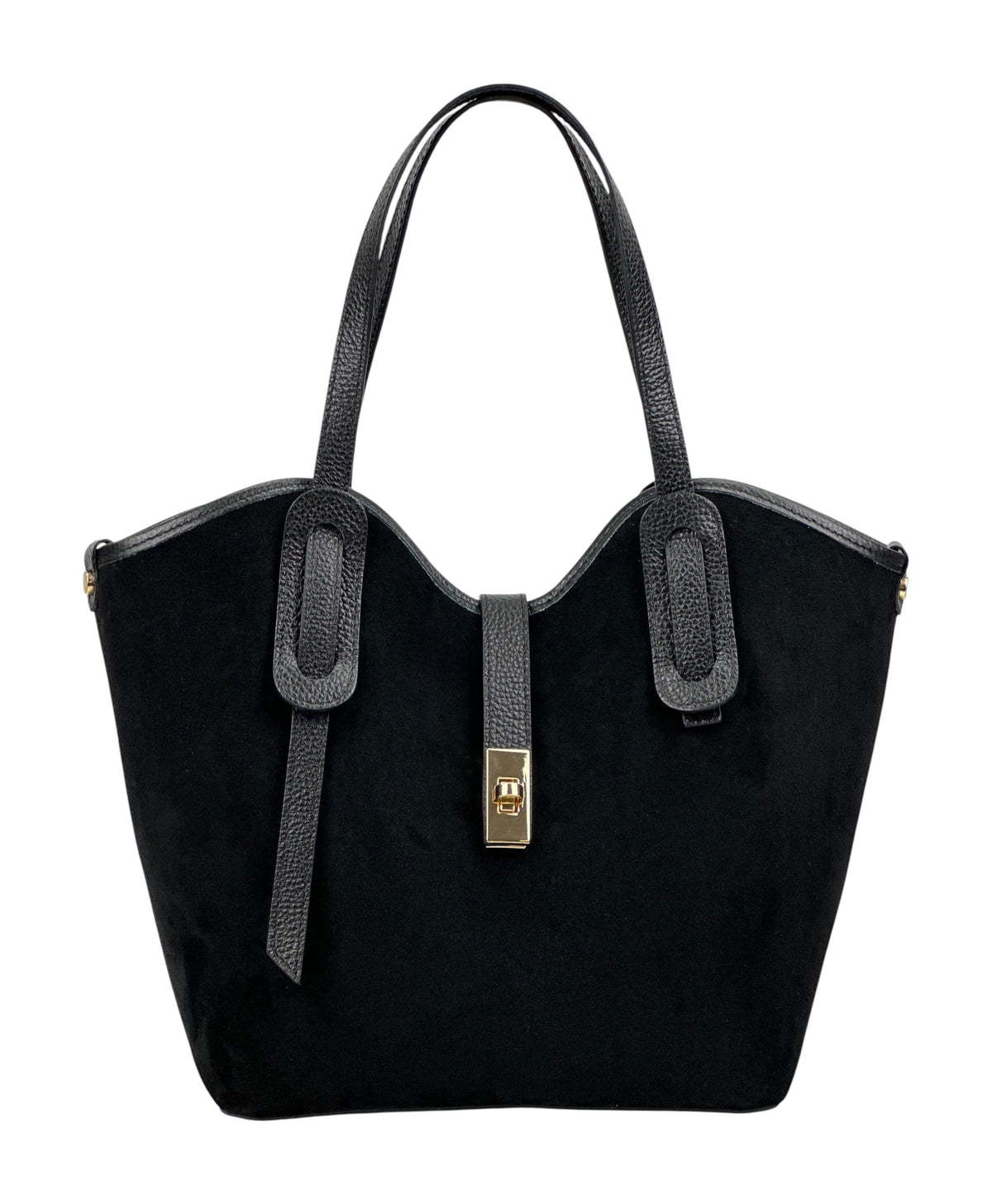 HE1094 Black Suede Tote Bag
