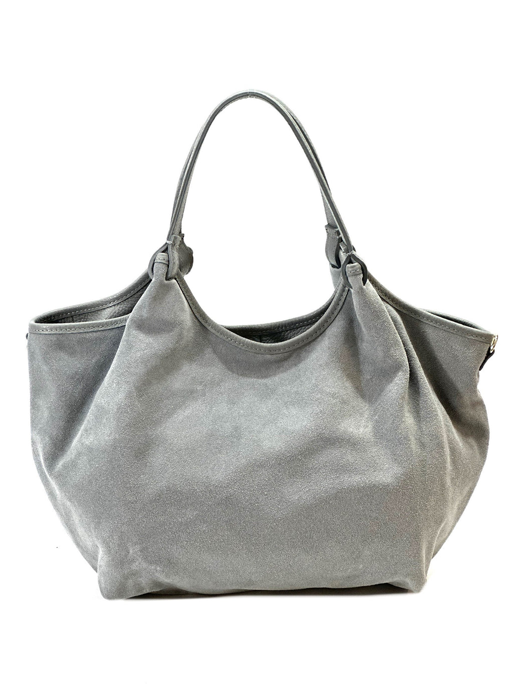 HE1095 Grey Slouchy Suede Tote Bag