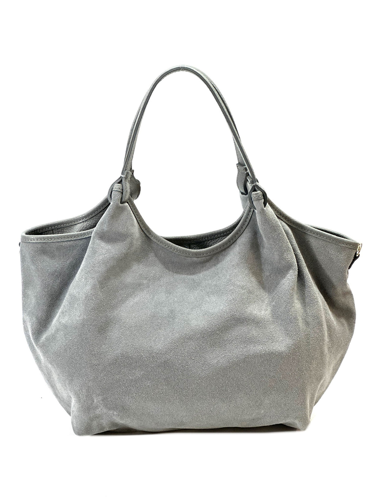 HE1095 Grey Slouchy Suede Tote Bag