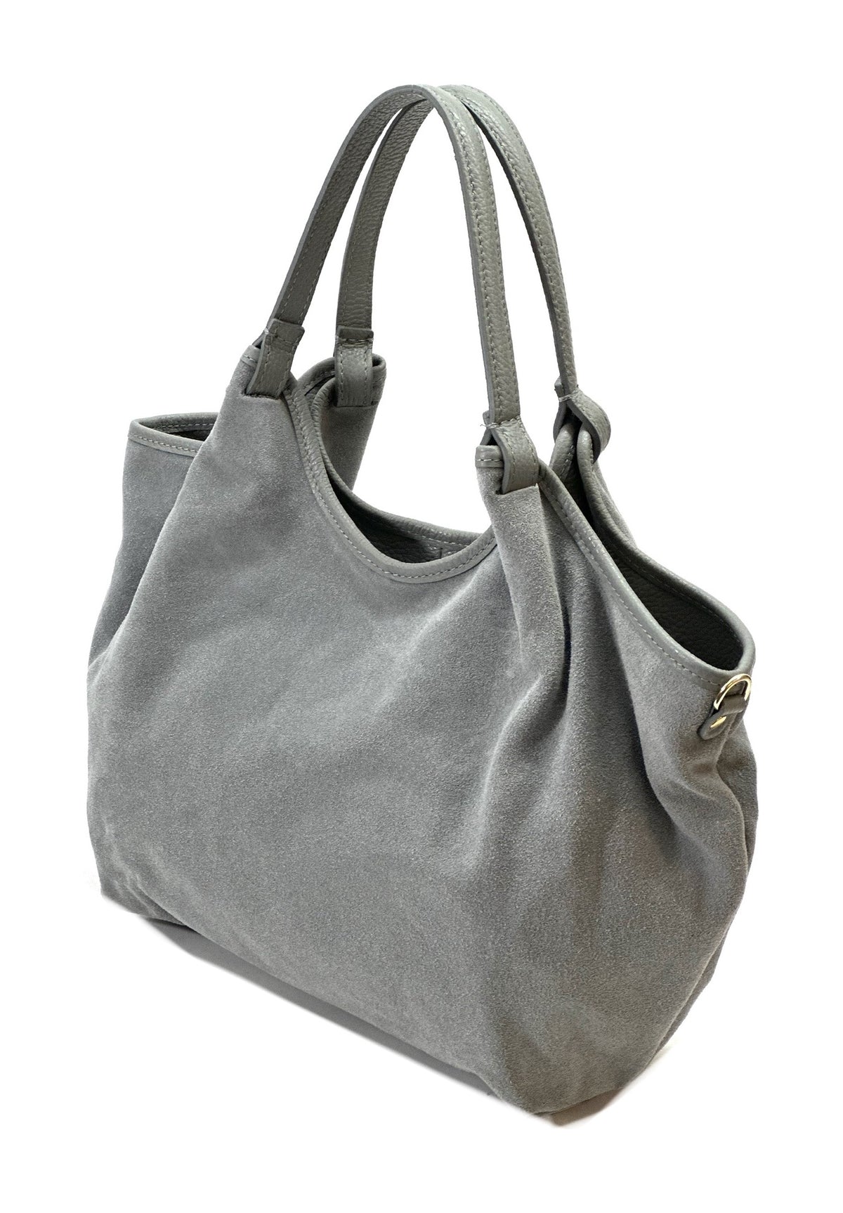 HE1095 Grey Slouchy Suede Tote Bag