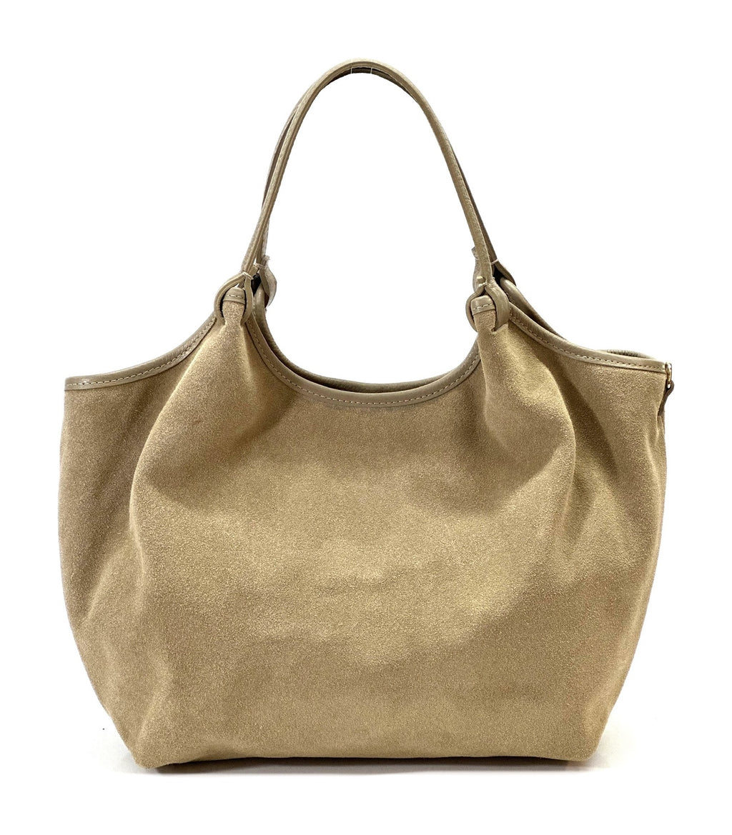 HE1096 Taupe Slouchy Suede Tote Bag