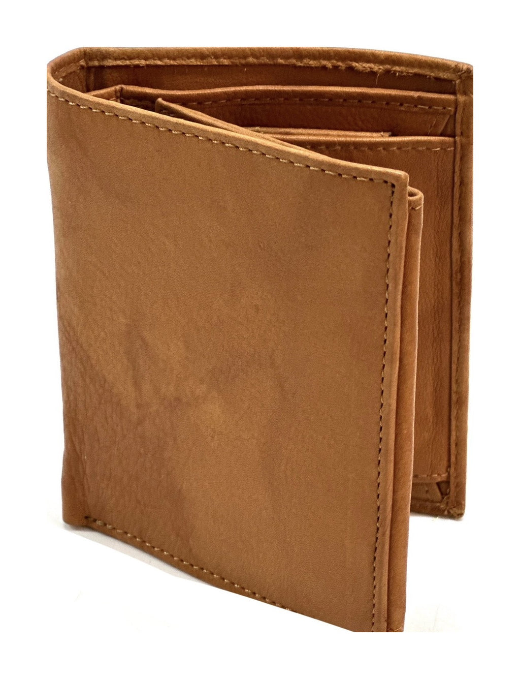 HE110 Tan Vertical Bifold Wallet