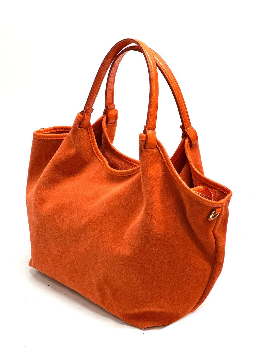 HE1100 Orange Slouchy Suede Tote Bag