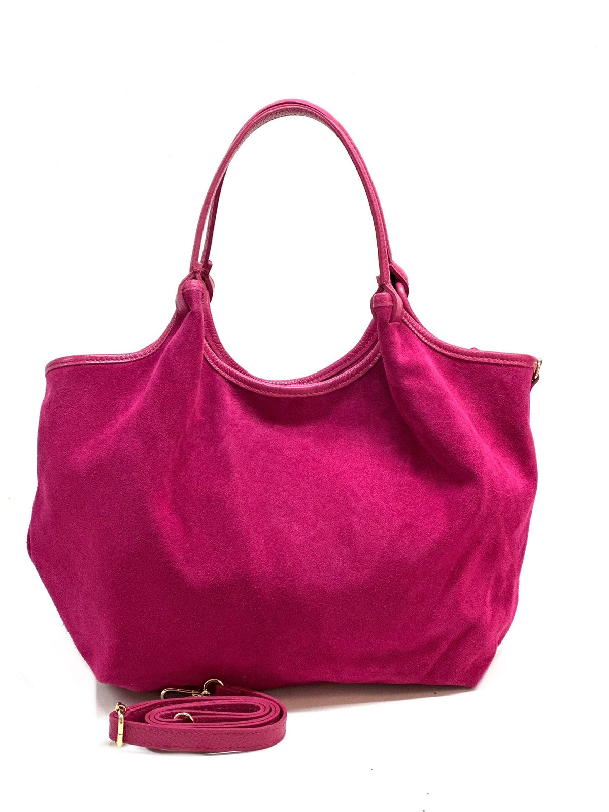 HE1101 Fuchsia Slouchy Suede Tote Bag