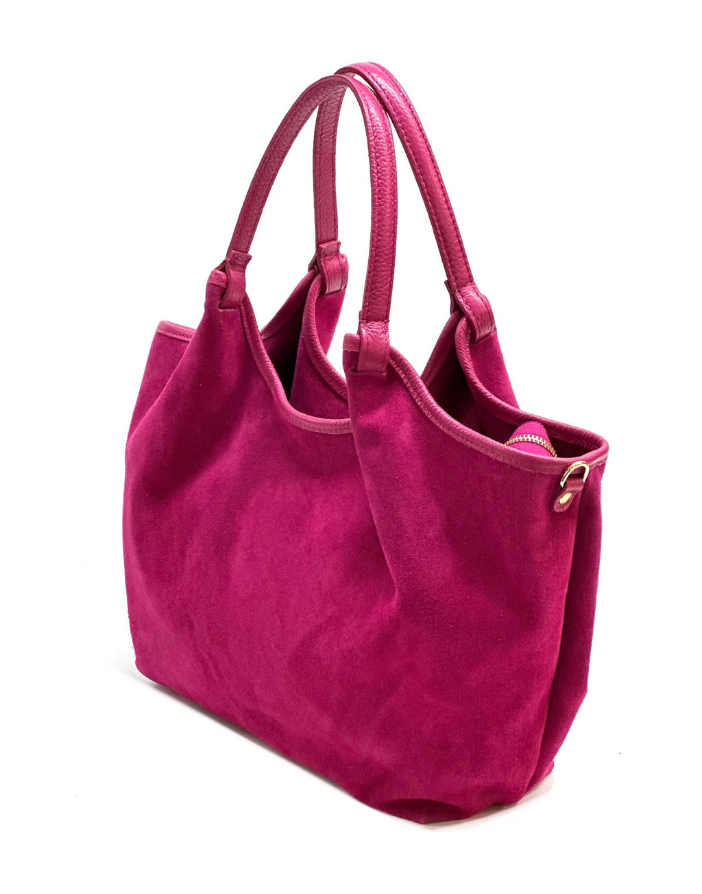 HE1101 Fuchsia Slouchy Suede Tote Bag