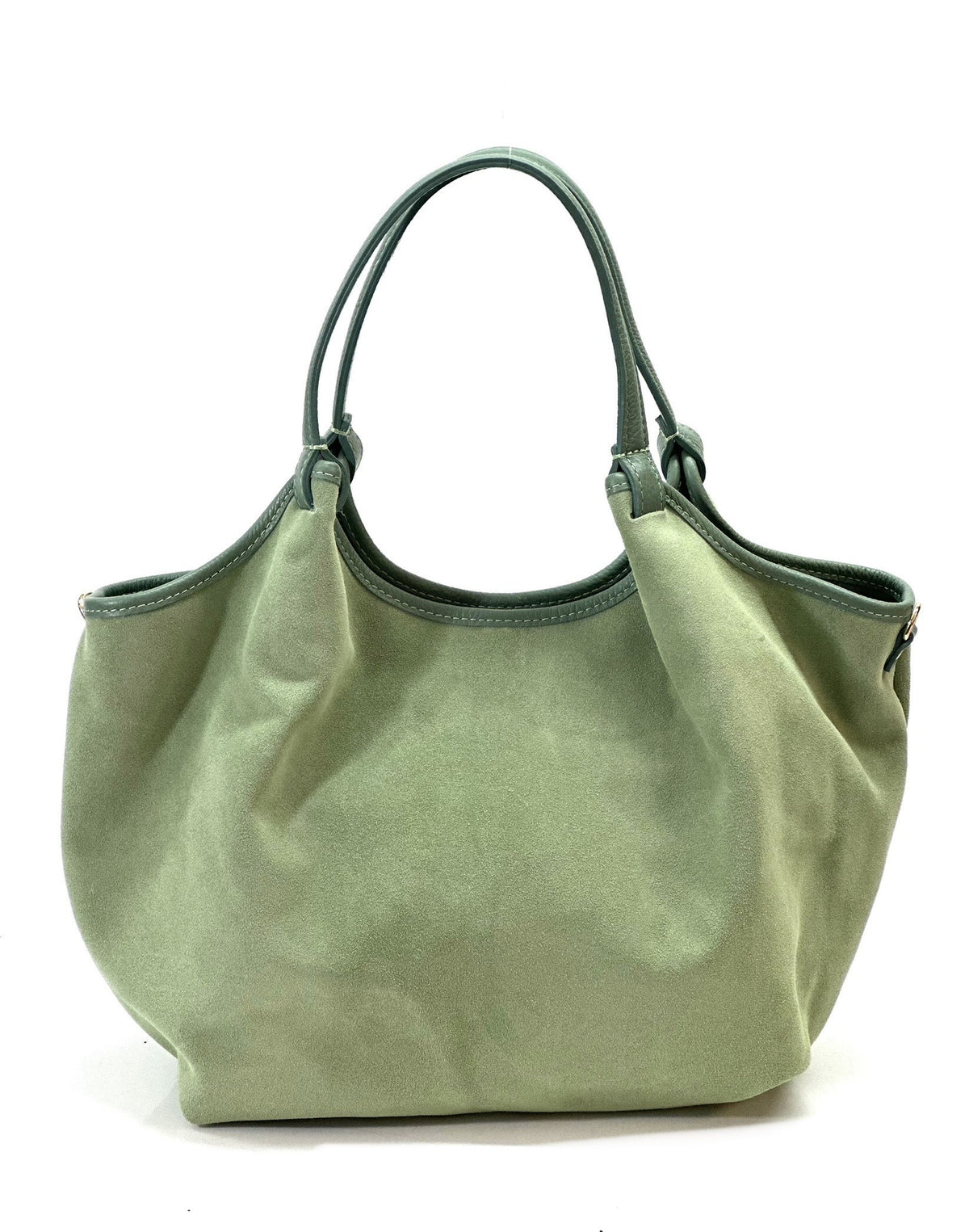 HE1103 Sage Green Slouchy Suede Tote Bag