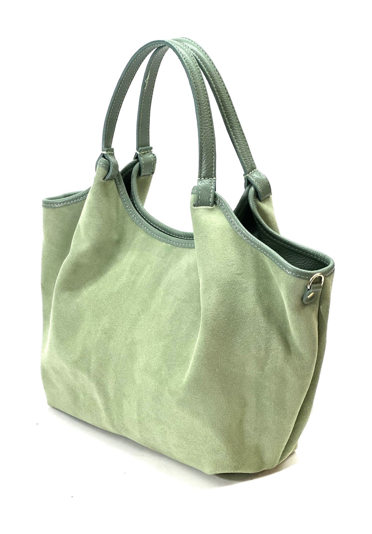 HE1103 Sage Green Slouchy Suede Tote Bag