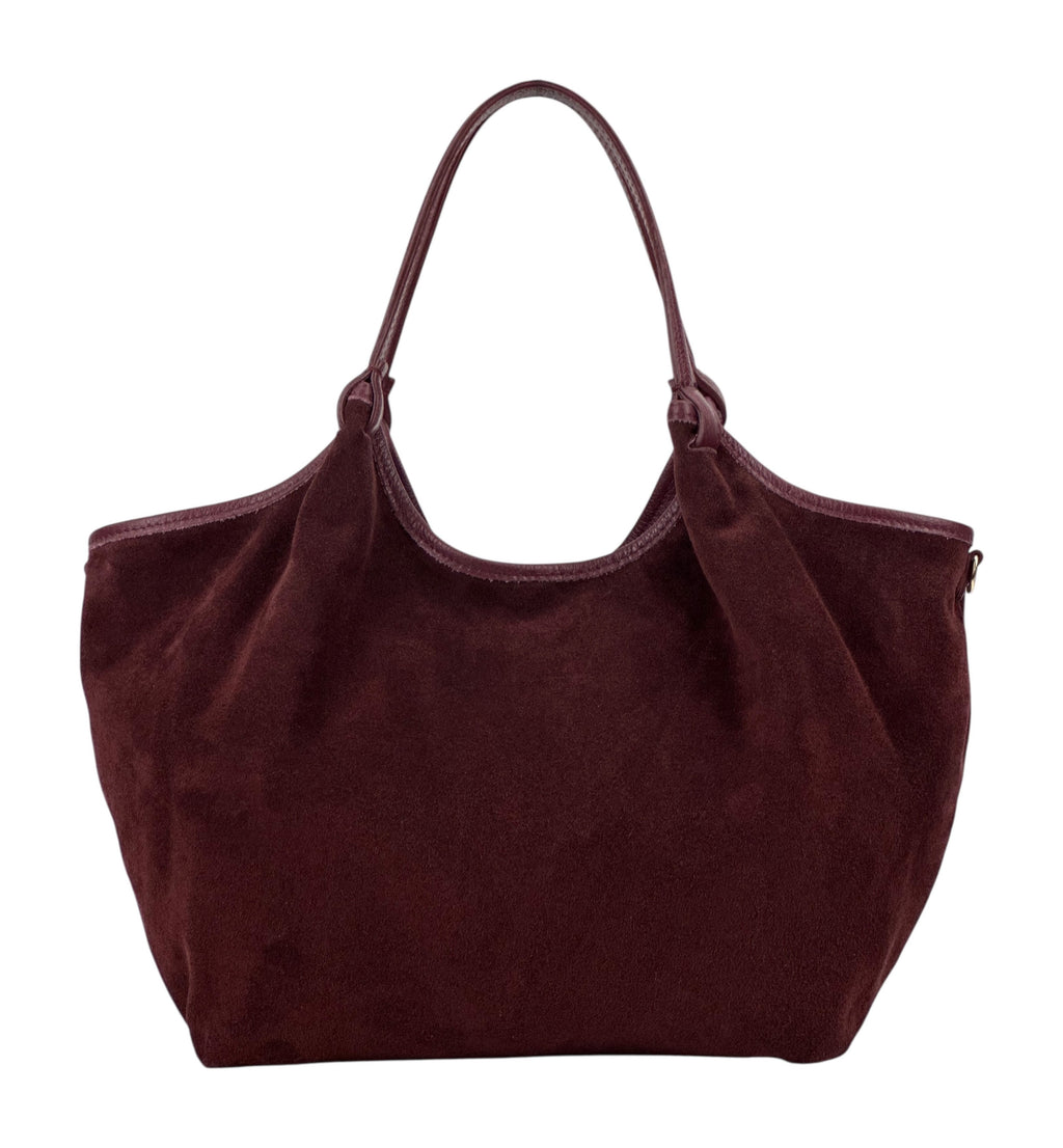 HE1104 Plum Slouchy Suede Tote Bag