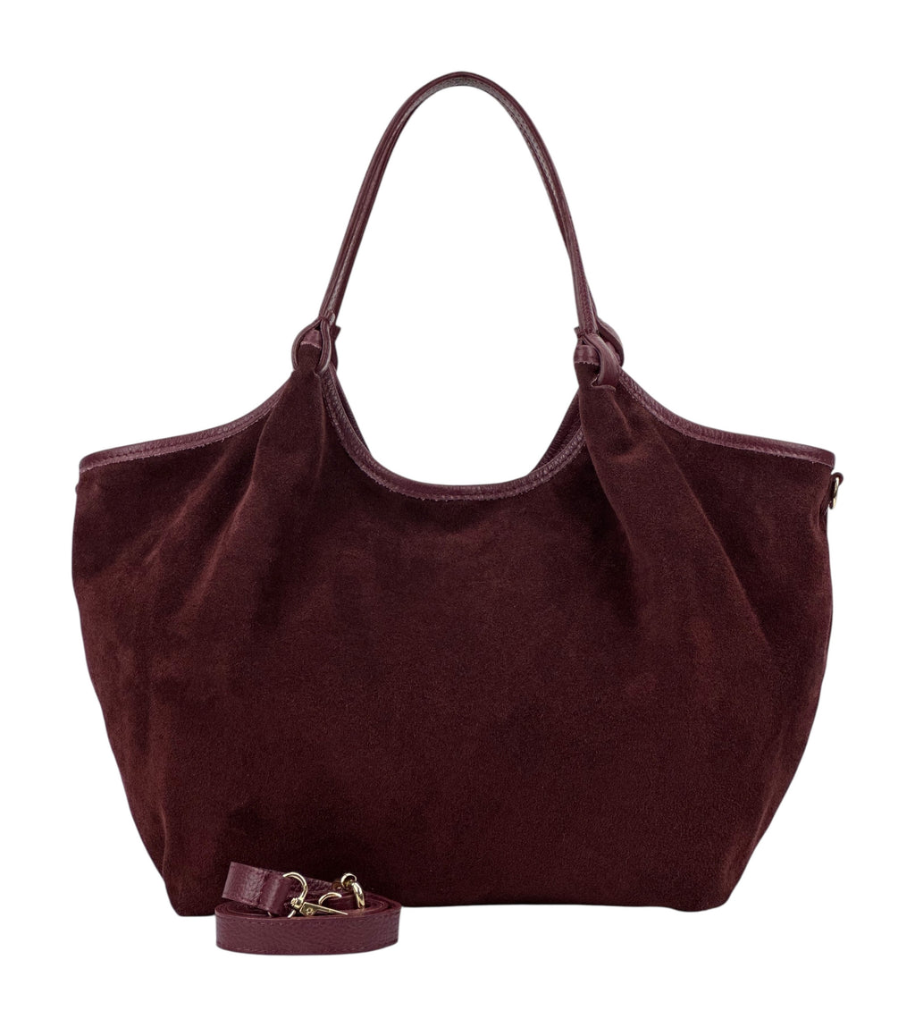 HE1104 Plum Slouchy Suede Tote Bag