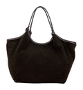 HE1105 Dark Brown Slouchy Suede Tote Bag