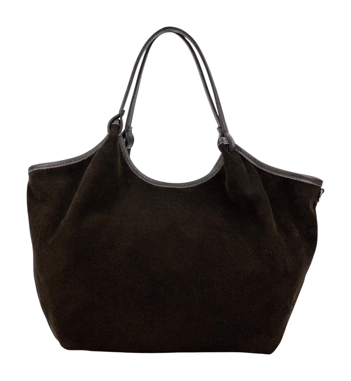 HE1105 Dark Brown Slouchy Suede Tote Bag