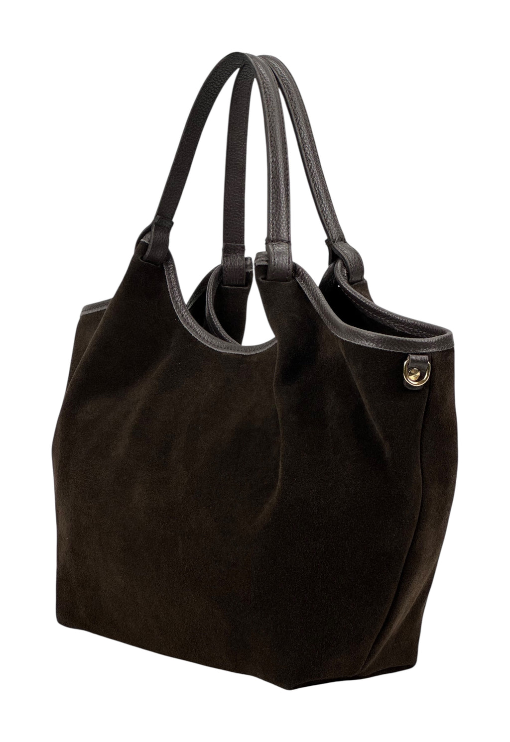 HE1105 Dark Brown Slouchy Suede Tote Bag