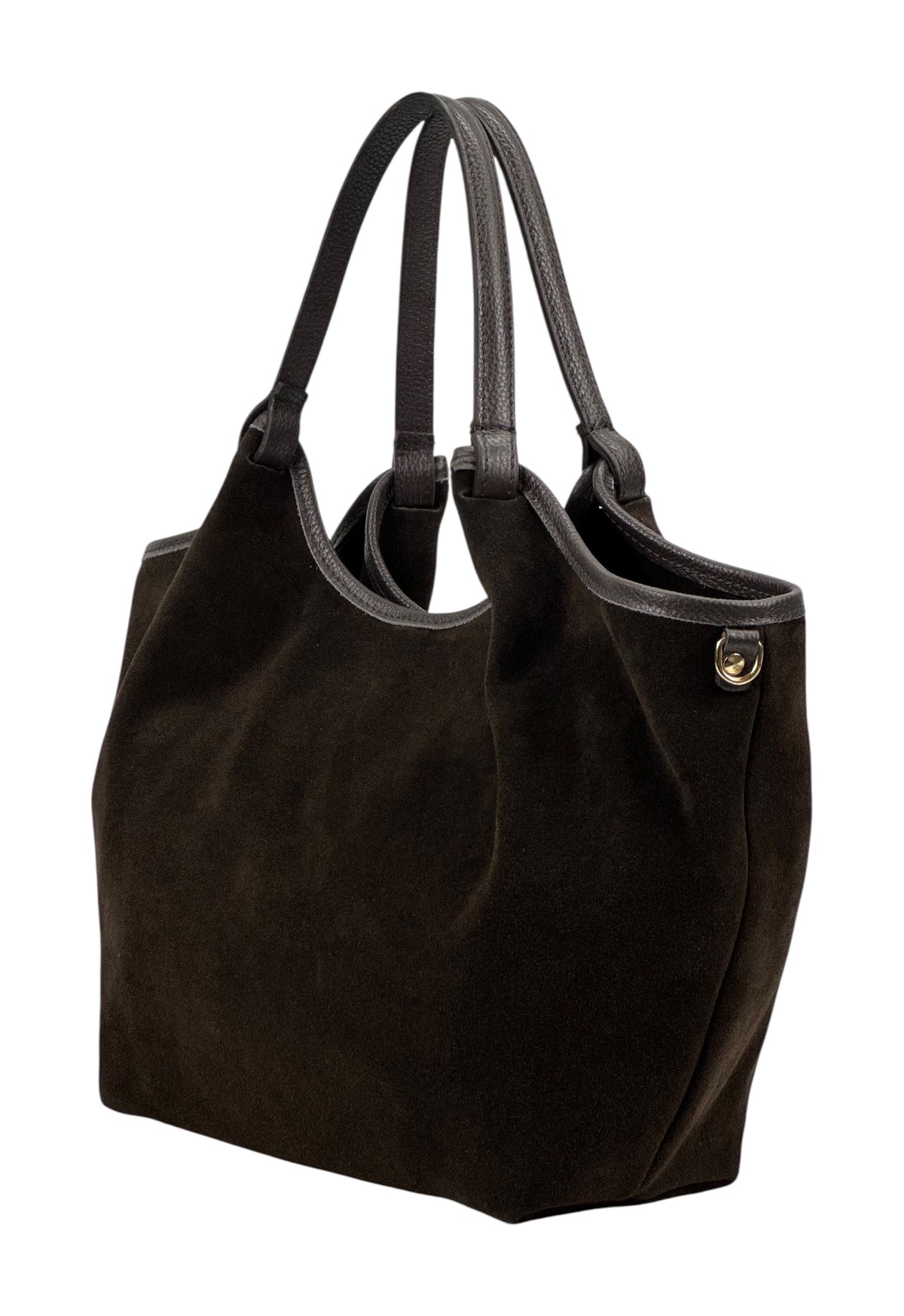 HE1105 Dark Brown Slouchy Suede Tote Bag