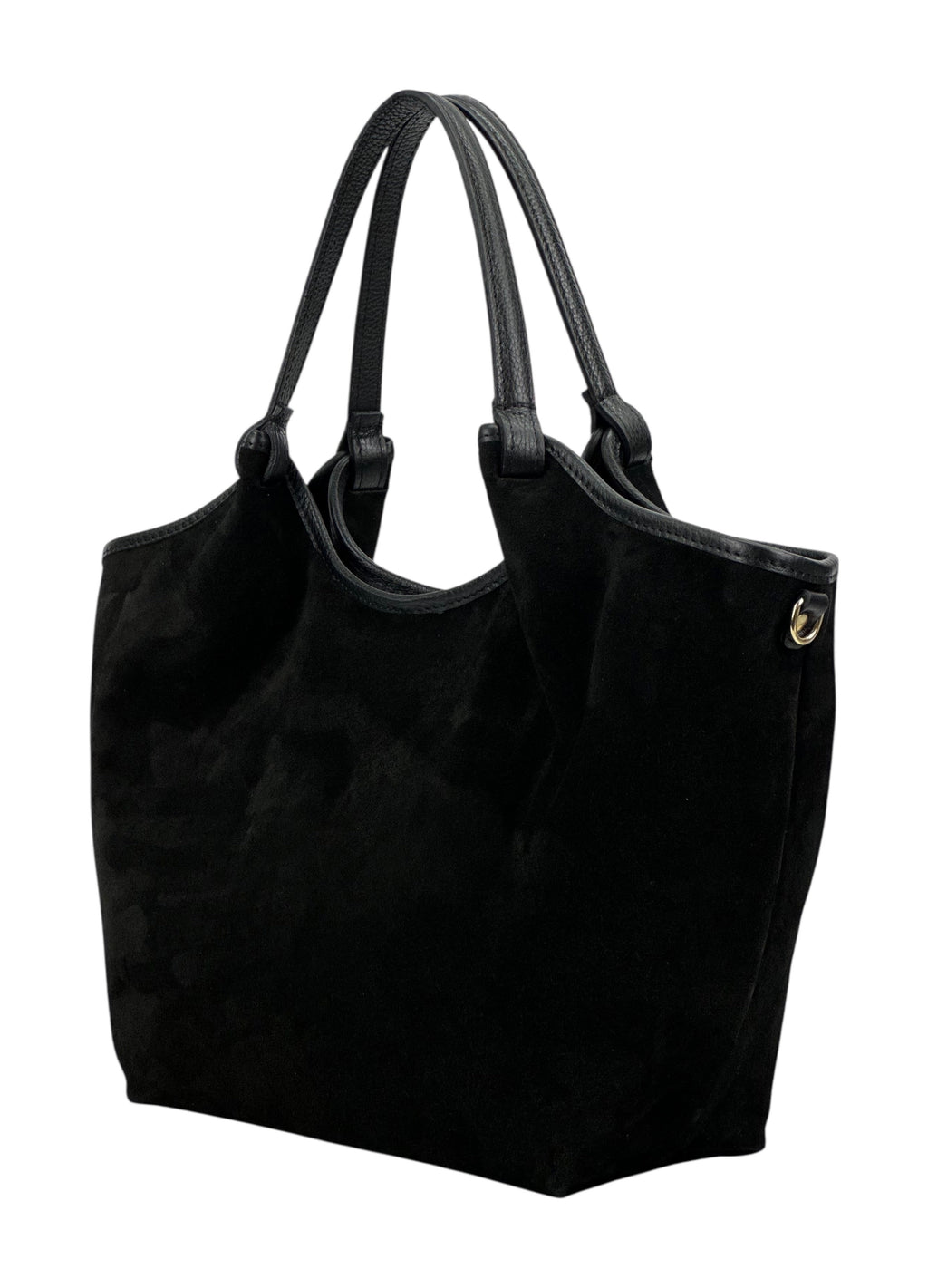 HE1106 Black Slouchy Suede Tote Bag