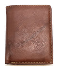 HE111 Mahogany Brown Vertical Bifold Wallet