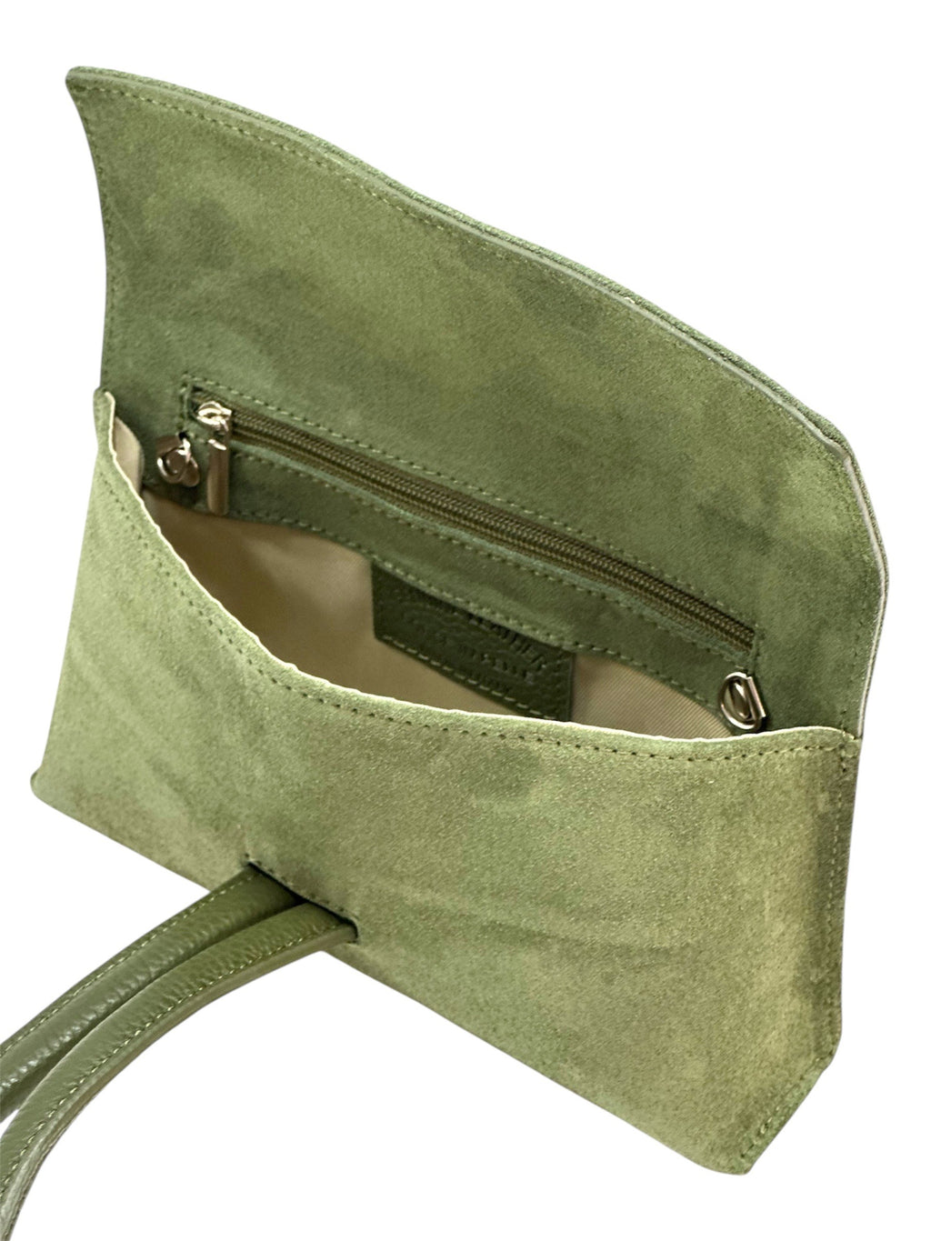 HE1110 Military Green Knot Suede Clutch