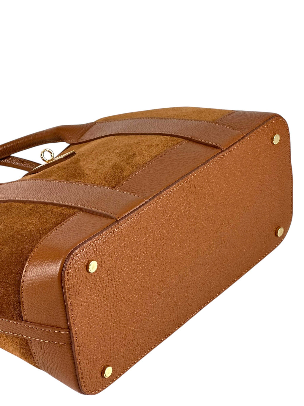 HE1115 Dark Tan Suede Satchel