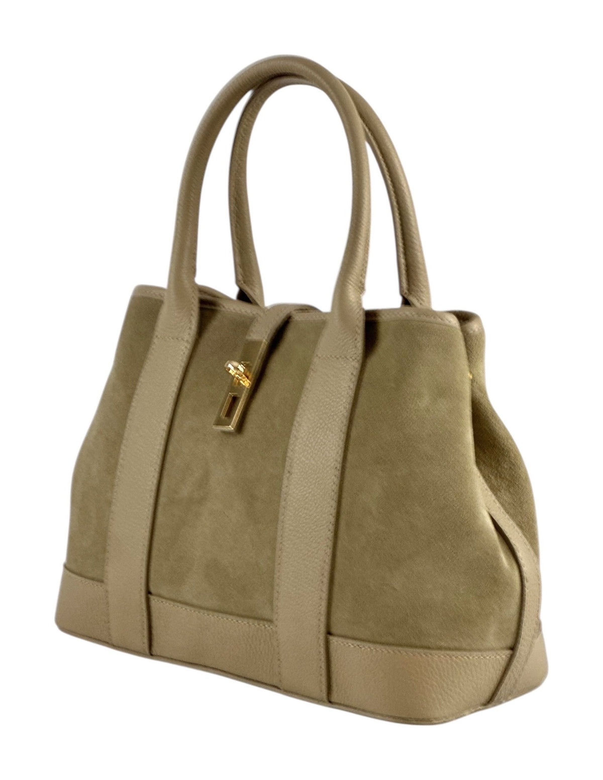 HE1116 Medium Taupe Suede Satchel