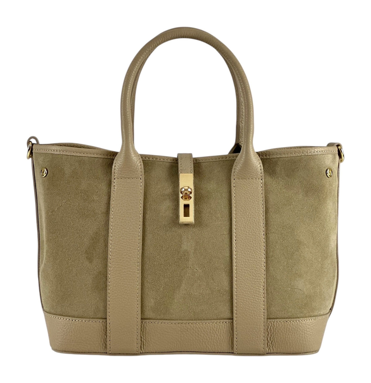 HE1116 Medium Taupe Suede Satchel