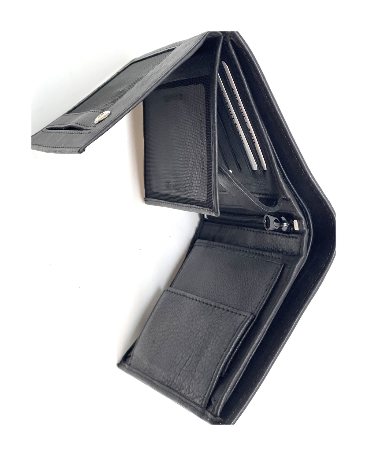 HE113 Black Vertical Bifold Wallet