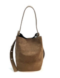 HE1130 Dark Taupe Suede Bucket Bag