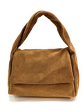 HE1152 Tan Flap Suede Top Handle Bag