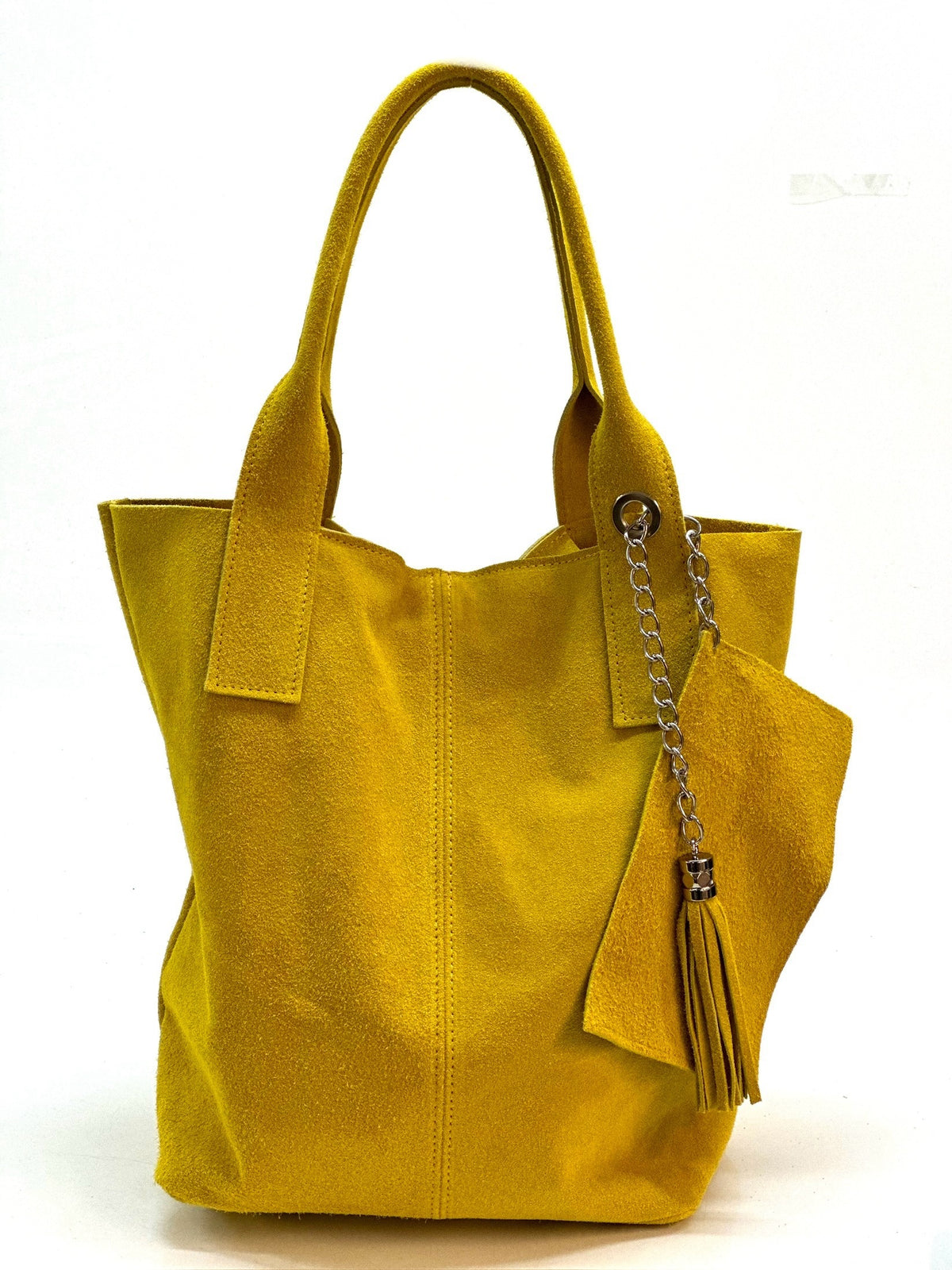 HE1156 Yellow Tassel Suede Tote Bag