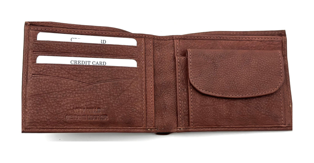 HE117 Chestnut Brown Open Bifold Wallet