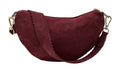 HE1173 Burgundy Half-Moon Suede Shoulder Bag