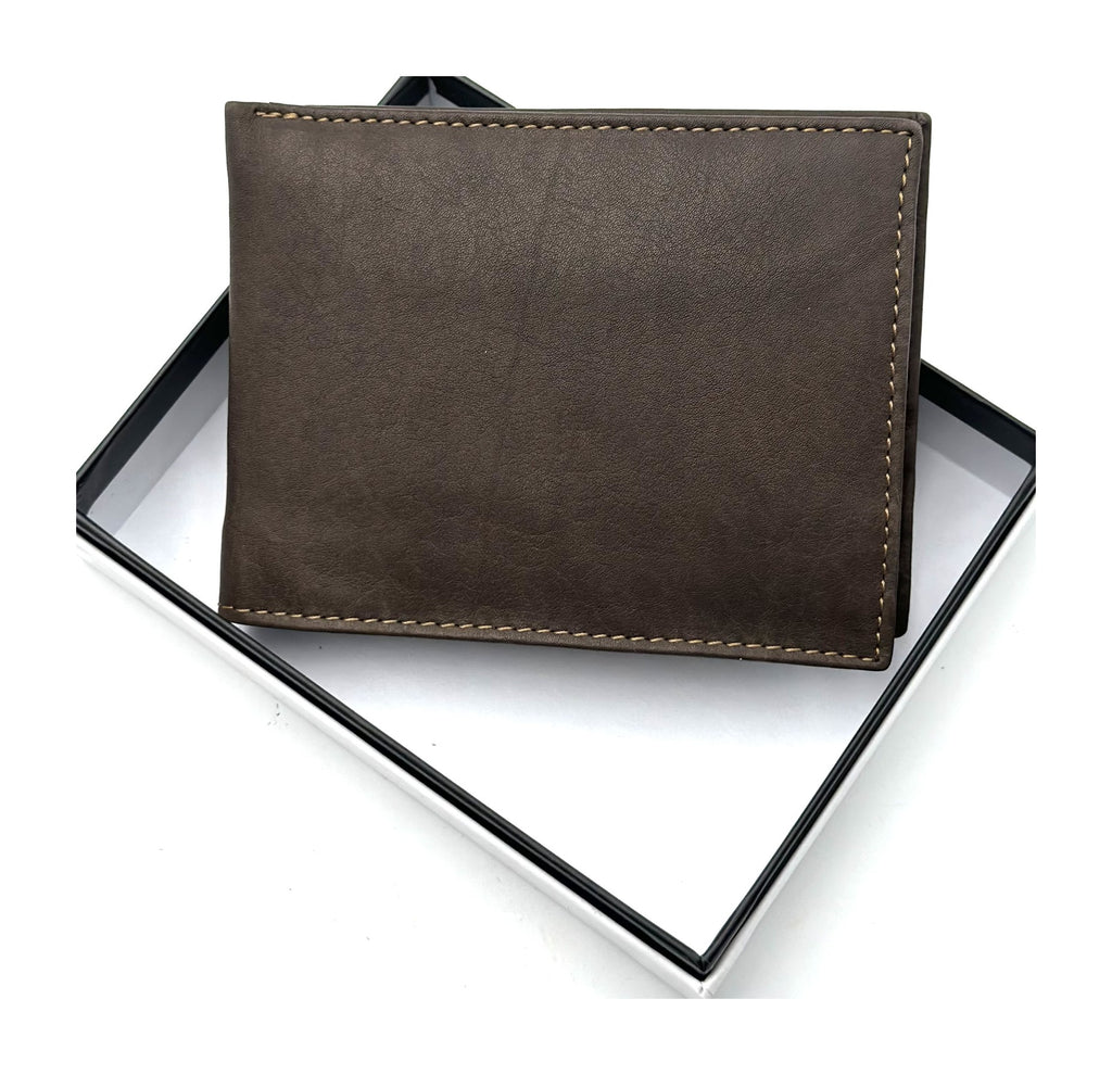 HE118 Dark Brown Open Bifold Wallet